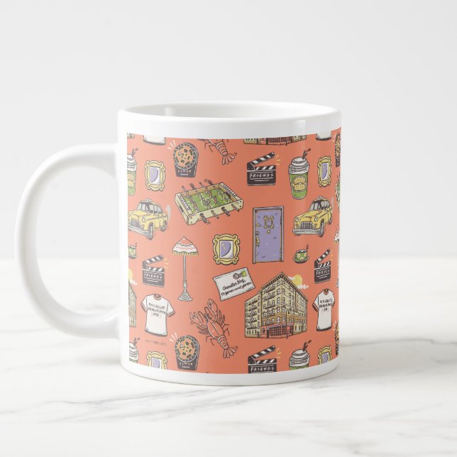 Grande Tasse Motif d'icônes colorées AMIS™ (Gauche)