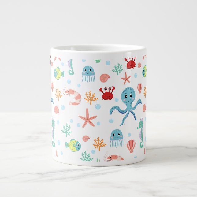 Grande Tasse Motif du monde marin (Devant)