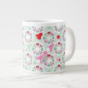 Grande Tasse motif en pastel d'arrière - plan de hibou de fleu