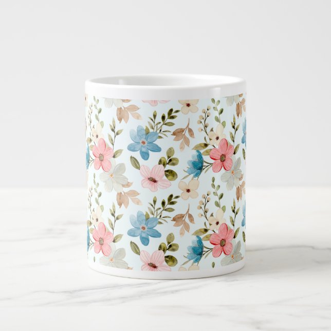 Grande Tasse Motif Fleur sauvage couleur aquarelle (Devant)