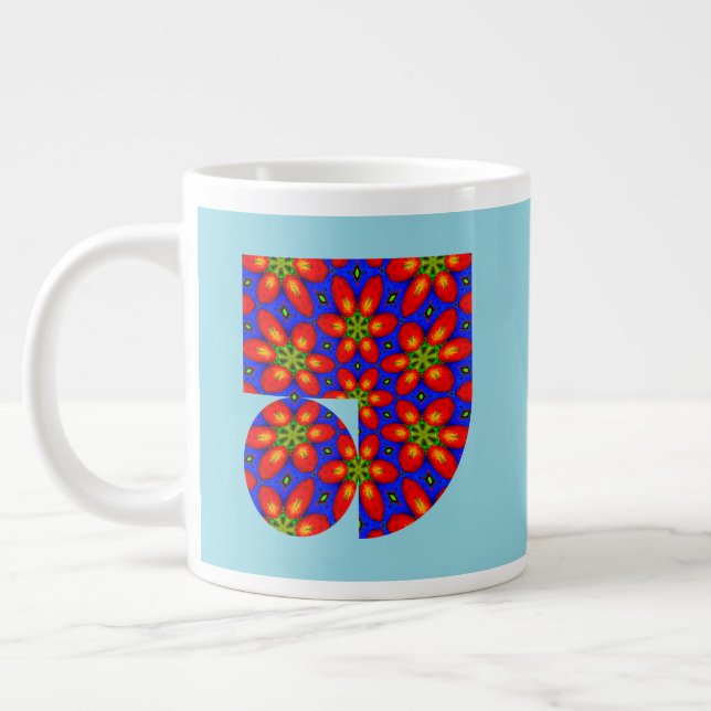 Grande Tasse Motif Floral Rouge mou (Gauche)