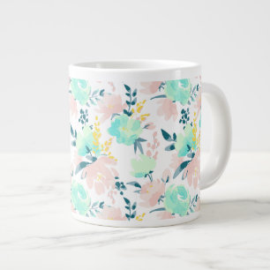 Grande Tasse Motif Floral Watercolor
