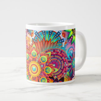 Grande Tasse Motif funky rétro Abstrait Bohème
