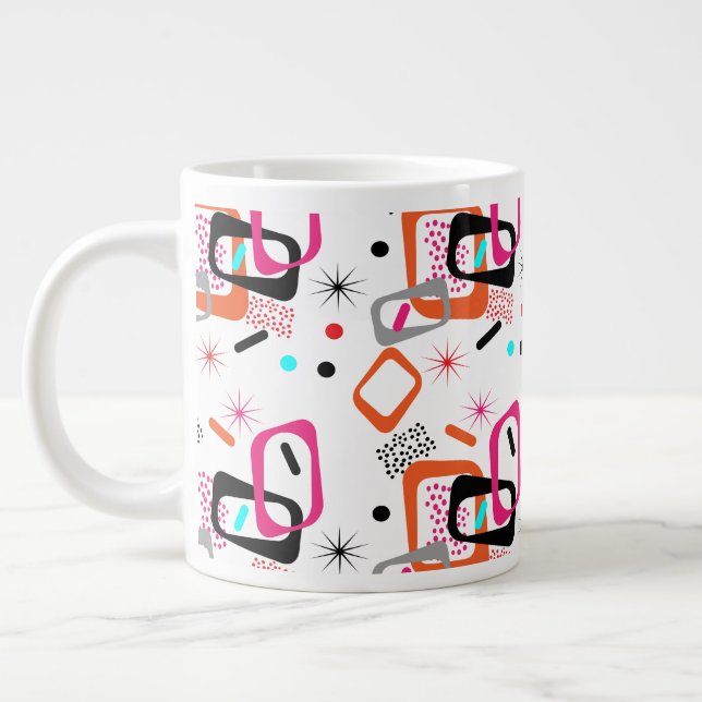 Grande Tasse Motif géométrique moderne du milieu du siècle (Gauche)