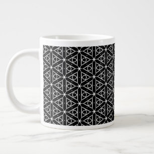 Grande Tasse Motif géométrique noir blanc et argenté