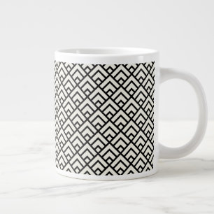 Grande Tasse Motif géométrique noir et blanc
