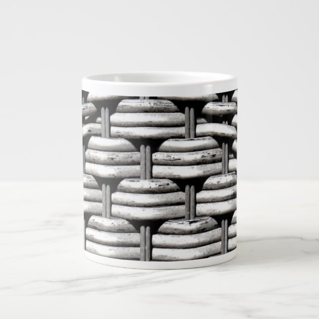 Grande Tasse Motif gris Abstrait et élégant (Devant)