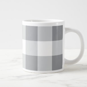 Grande Tasse Motif gris et blanc En vichy
