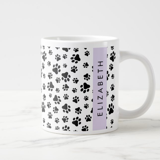 Grande Tasse Motif mâle, Patrouilles de chien, Noir et Blanc, V (Droite)