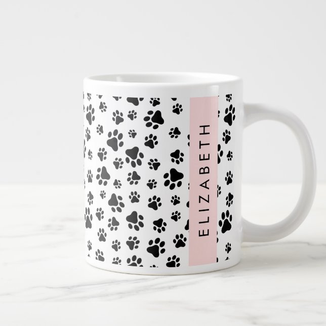 Grande Tasse Motif mâle, Patrouilles de chien, Noir et Blanc, V (Droite)