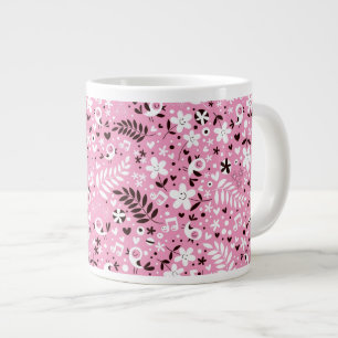 Grande Tasse motif mignon de rose d'oiseaux et de fleurs
