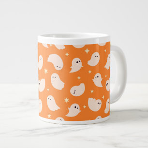 Grande Tasse Motif Orange Ghost Doodle