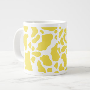 Grande Tasse Motif Poster de animal des points de vache jaune