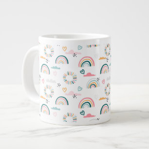 Grande Tasse Motif Rainbows & Hearts