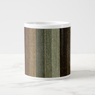 Grande Tasse Motif rayé automnal chaud vintage, tons terreux