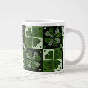 Grande Tasse Motif shamrock Checkerboard Mug