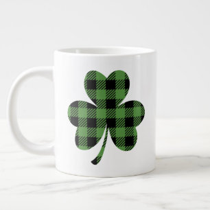 Grande Tasse Motif Trèfle Irlandais à carreaux Buffalo Vert-611