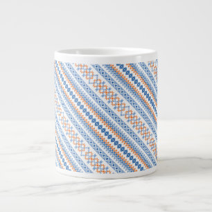 Grande Tasse Motif tribal aztèque orange bleu mignon
