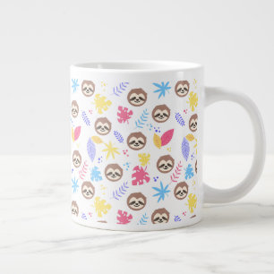 Grande Tasse Motif Tropical Sloth & Feuilles