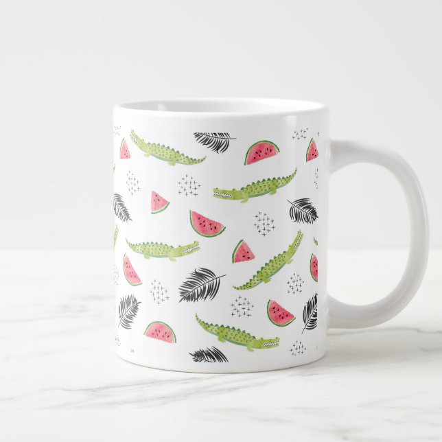 Grande Tasse Motif Tropical Watermelon & Crocodile (Droite)