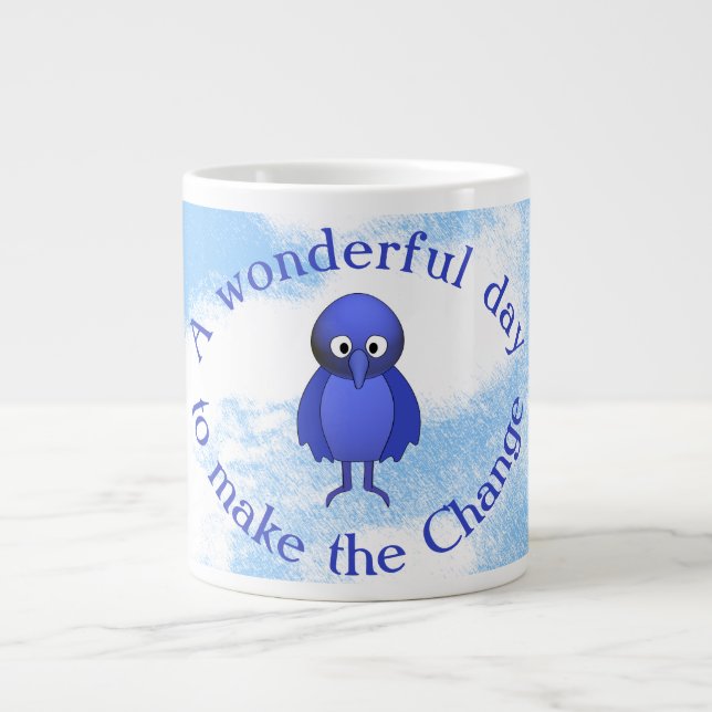 Grande Tasse Motivation des oiseaux bleus (Devant)