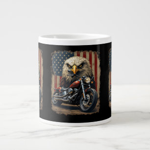 Grande Tasse Motocyclette Drapeau USA Rétro Biker Chopper