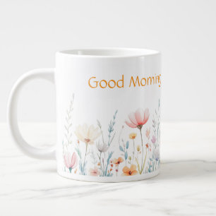 Grande Tasse Mug à café personnalisé floral