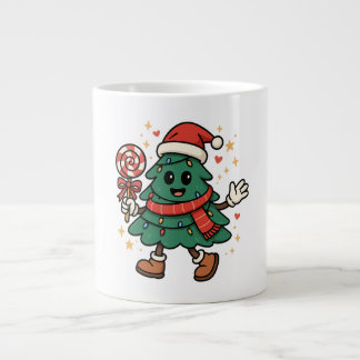 Grande Tasse Mug Arbre de Noël Mignon - Dessin de Vacances Fest