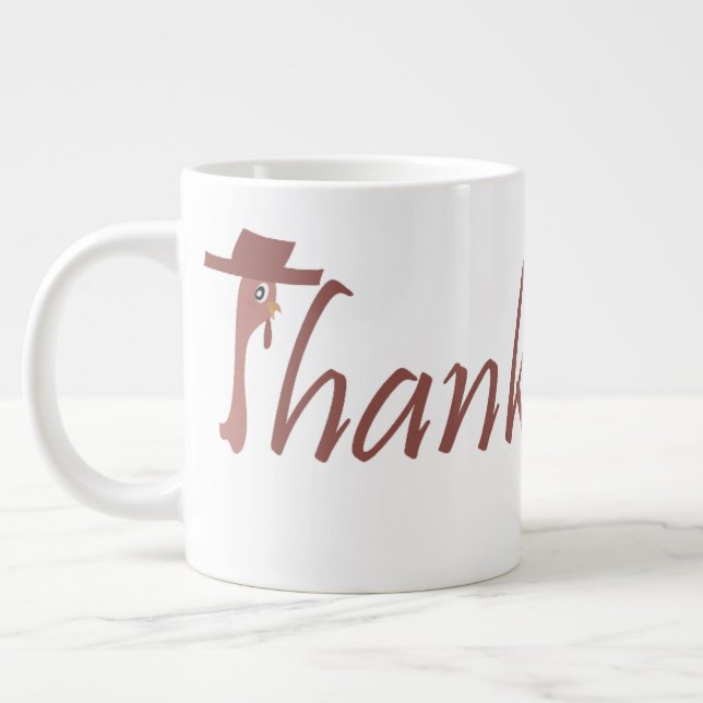 Grande Tasse Mug avec dinde Thanksgiving (Gauche)