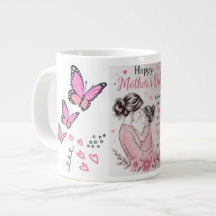 Grande Tasse Mug Bonne Fête des Mères Papillon