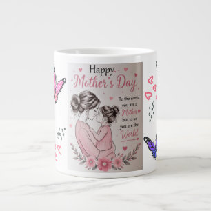 Grande Tasse Mug Bonne Fête des Mères Papillon