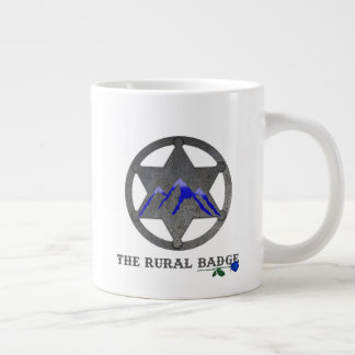 Grande Tasse Mug Café Blanc Badge Rural