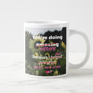 Grande Tasse Mug café tournesol blanc de maman drôle