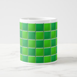 Grande Tasse Mug - Carreaux de mosaïque dans les tons verts