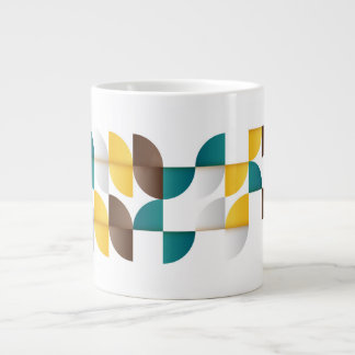 Grande Tasse Mug Céramique Formes Géométriques Rétro