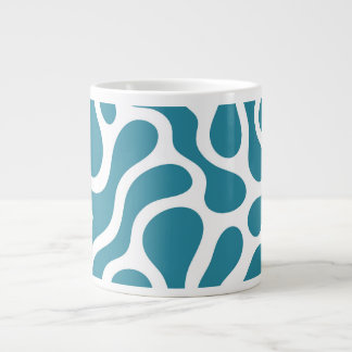 Grande Tasse Mug Céramique Pattern Léopard Abstrait Bleu Teal