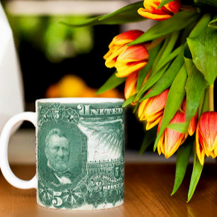 Grande Tasse Mug Certificat Argent 5 $ - Note Verte 1896 - Son