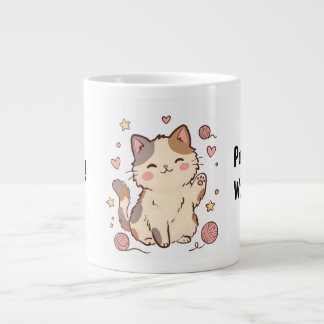 Grande Tasse Mug Chat Calicot Kawaii Mignon – Ronronner Plus, S