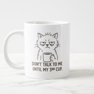 Grande Tasse Mug Chat Heures supplémentaires - "Ne me parlez pa