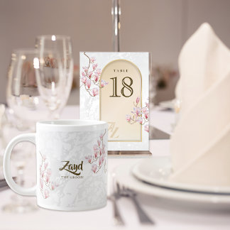 Grande Tasse Mug Croom personnalisé – Mariage Floral Magnolia