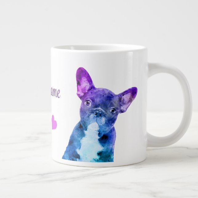 Grande Tasse Mug d'aquarelle personnalisée Boston Terrier (Droite)