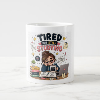 Grande Tasse Mug de café drôle pour étudiant fatigué mais qui c