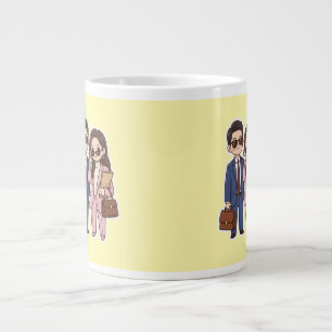 Grande Tasse Mug de Café du Mignon Couple d'Avocats de K-Drama 
