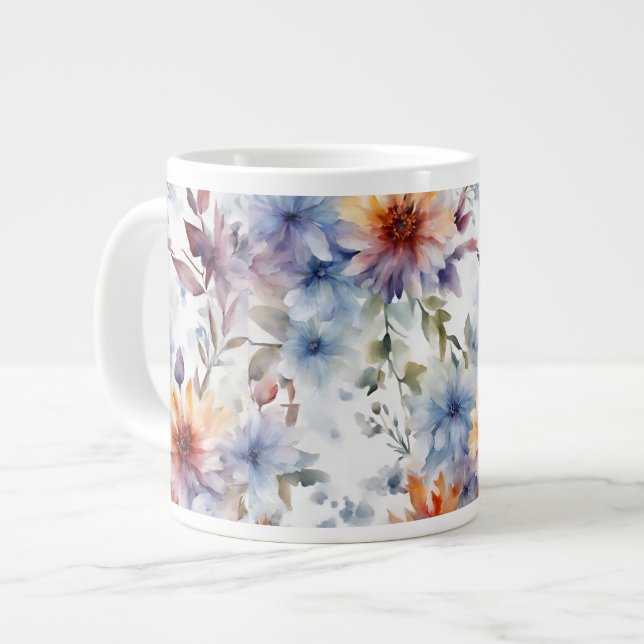 Grande Tasse Mug de café floral (Devant gauche)