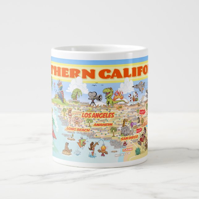 Grande Tasse Mug de café géant de Californie du Sud (Devant)