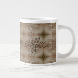 Grande Tasse Mug de café géant en design floral Brown
