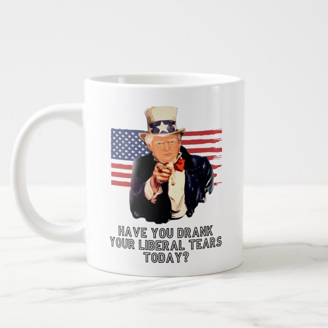 Grande Tasse Mug de café libéral Larmes (Gauche)