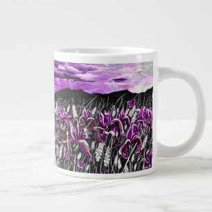 Grande Tasse Mug de champs Iris violets