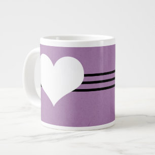 Grande Tasse Mug de coeur mauve et moderne
