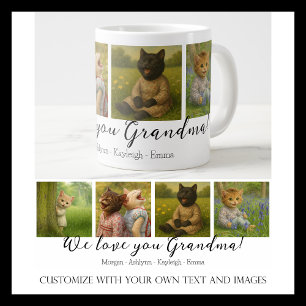 Grande Tasse Mug de collage photo personnalisée avec des noms p